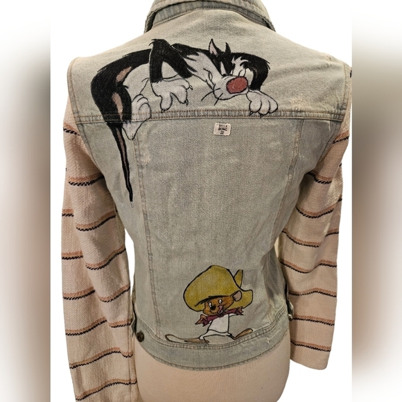 Billabong Jackets & Blazers - Billabong Jean Jacket Custom Upcycle Sylvester Speedy Gonzalez